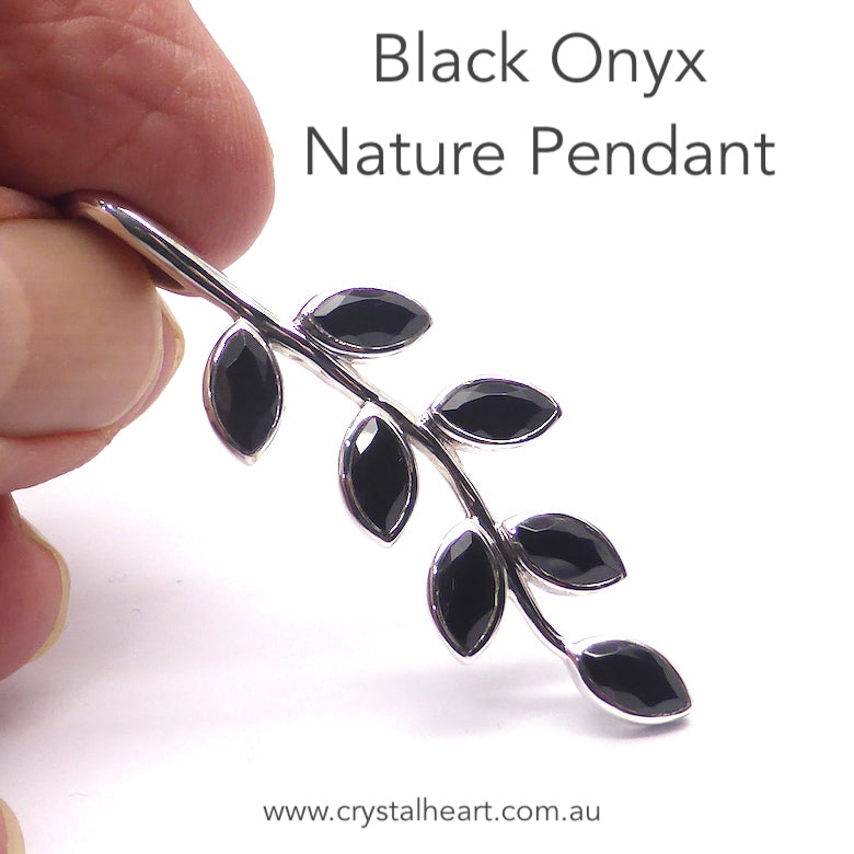 Nature's Pendant, Black Onyx, 925 Silver, k1