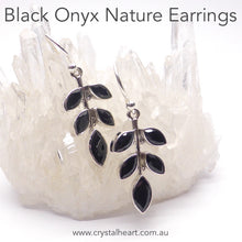 Load image into Gallery viewer, Nature&#39;s Earring, Black Onyx Gemstones, 925 Silver, k1
