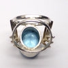 Large Blue Topaz Faceted Oval Rings | Flawless | 925 Sterling Silver | US Size 7 | 7.5 | 8 | Genuine Gems from Crystal Heart Melbourne Australia since 1986