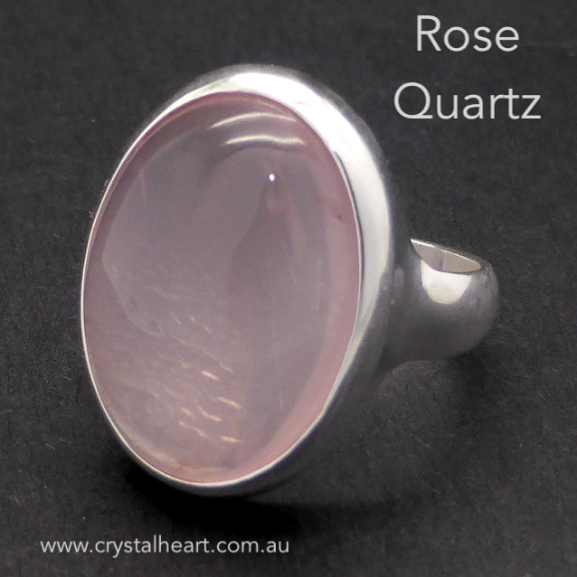 Star Rose Quartz Gemstone Ring | Cabochon Oval | Madagascar Material | 925 Sterling Silver | US Size 7.25 | AUS Size O | Star Stone Taurus Libra  | Genuine Gemstones from Crystal Heart Melbourne since 1986 
