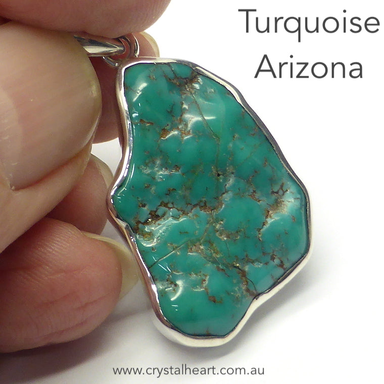 Turquoise Pendant, Arizona Nugget, 925 Silver p1