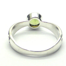 Load image into Gallery viewer, Peridot Gemstone Ring with Top Quality 8 mm round Faceted Stone  | 925 Silver | Elegant design, tapered band with engraving detail | Available in Peridot Citrine, Garnet, Blue Topaz, Amethyst and Opal | US Size 6,7,8,9,10 | Genuine Gemstones from  Crystal Heart Australia since 1986