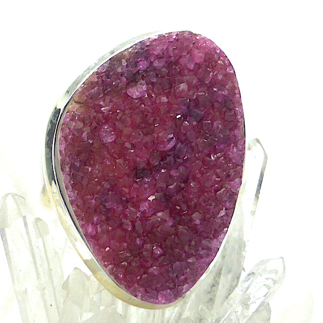 Cobaltoan Calcite Druse Ring, 925 Silver g2