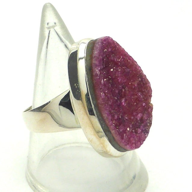 Lovely Cobaltoan or Cobalt Calcite Ring | Natural Uncut Cluster | 925 Sterling Silver setting with open back | US Size 7 | AS Size M1/2 | Perfect crystals | Pink Heart Healing colour | 925 Sterling Silver | Congo | Genuine Gems from Crystal Heart Melbourne Australia since 1986