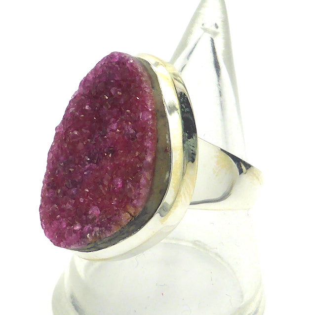 Lovely Cobaltoan or Cobalt Calcite Ring | Natural Uncut Cluster | 925 Sterling Silver setting with open back | US Size 7 | AS Size M1/2 | Perfect crystals | Pink Heart Healing colour | 925 Sterling Silver | Congo | Genuine Gems from Crystal Heart Melbourne Australia since 1986