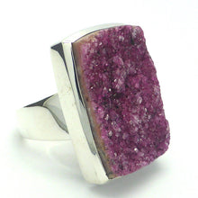 Load image into Gallery viewer, Lovely Cobaltoan or Cobalt Calcite Ring | Natural Uncut Cluster | 925 Sterling Silver setting with open back | US Size 8 | AUS Size P1/2 | Perfect crystals | Pink Heart Healing colour | 925 Sterling Silver | Congo | Genuine Gems from Crystal Heart Melbourne Australia since 1986