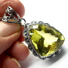 Load image into Gallery viewer, Divine large Faceted Freeform of Lemon Citrine set as a Pendant | Ornate partially oxidised &#39;Ethnic&#39; Setting from with wide border | Genuine gemstones Crystal Heart Melbourne Australia since 1986