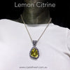 Divine large Faceted Freeform of Lemon Citrine set as a Pendant | Ornate partially oxidised 'Ethnic' Setting from with wide border | Genuine gemstones Crystal Heart Melbourne Australia since 1986