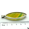 Fluorite Pendant | Marquise Cabochon | 925 Sterling Silver | Green and Gold | Study | Pisces, Capricorn | Genuine Gems from Crystal Heart Melbourne Australia since 1986