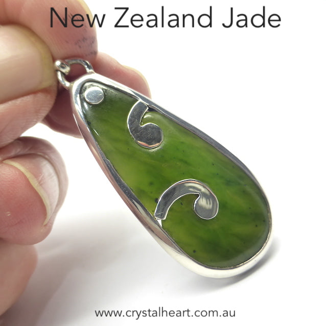 Jade Pendant, New Zealand, Traditional, 925 Silver