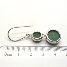 Load image into Gallery viewer, Chrysocolla Earrings | Two Round Cabochons set in line | 925 Sterling Silver | Bezel Set | Open Backs | Gaia Stone | Earth from Space |  | Genuine Gems from Crystal Heart Melbourne Australia since 1986