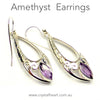 Amethyst Earring | Faceted Marquise | Elegant Silver Filigree | Genuine Gems from Crystal Heart Melbourne Australia since 1986