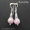 Kunzite Earrings | 8 mm Beads | Nice Quality and colour | Ornate 925 Sterling Silver Cap connects to Hook | Our Fair Trade | Genuine Gems from Crystal heart Melbourne Australia since 1986