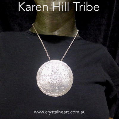 Karen Hill Tribe Silver Pendant | 99% pure Silver | Authentic traditional design and craftsmanship | Crystal Heart Melbourne Australia since 1986