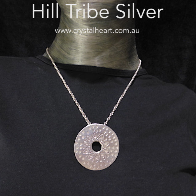 Karen Hill Tribe Silver Pendant | 99% pure Silver | Authentic traditional design and craftsmanship | Crystal Heart Melbourne Australia since 1986