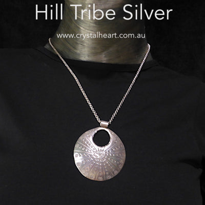 Karen Hill Tribe Silver Pendant | 99% pure Silver | Authentic traditional design and craftsmanship | Crystal Heart Melbourne Australia since 1986