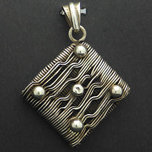 Load image into Gallery viewer, Himalayan Pendant | 925 Sterling Silver Wire Wrap | Diamond Shape | Heavy | Authentic traditional design and craftsmanship | Crystal Heart Melbourne Australia since 1986