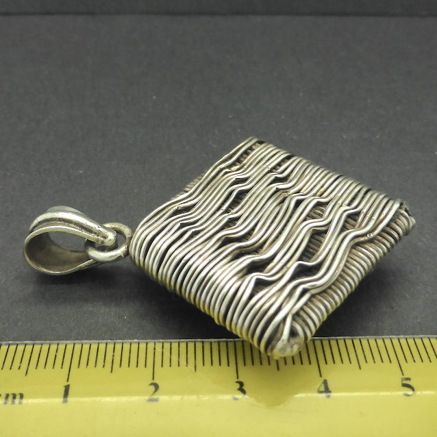 Himalayan Pendant | 925 Sterling Silver Wire Wrap | Diamond Shape | Heavy | Authentic traditional design and craftsmanship | Crystal Heart Melbourne Australia since 1986