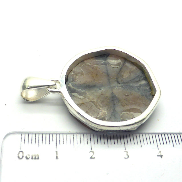 Chiastolite Pendant | Large Freeform Cabochon | 925 Sterling Silver | Andalusite Variety | Protection for Travellers | Centred Strength | Genuine Gems from Crystal Heart Melbourne Australia since 1986