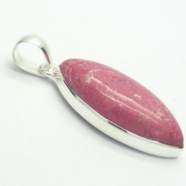 Thulite Pendant | Marquis Cabochon | 925 Sterling Silver |  Genuine Gems from Crystal Heart Melbourne Australia since 1986