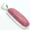 Thulite Pendant | Oblong Cabochon | 925 Sterling Silver |  Simple Bezel | Open Back | Genuine Gems from Crystal Heart Melbourne Australia since 1986