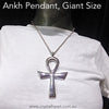 Ankh Pendant, Giant Sized | 925 Sterling Silver | Ancient Egyptian symbol of Life, Fertility, Eternity | Electroformed Sculpture | Positive Affirmations | Crystal Heart Melbourne Australia since 1986