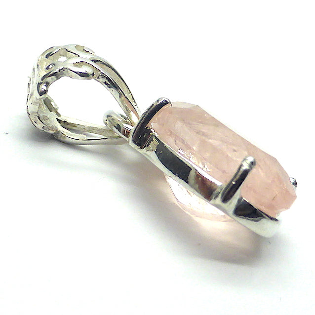 small Morganite Gemstone Pendant | Faceted Oval | 925 Sterling Silver | Claw Set | Pink variety of Beryl | Divine Love | Libra Stone | Genuine gems from Crystal Heart Melbourne Australia since 1986