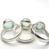 Aquamarine Gemstone Ring | Cabochon Round | 925 Sterling Silver | Bezel Set | Open Back | US Size 7, 8 or 9 | Genuine Gems from Crystal Heart Melbourne 
