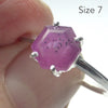 Small but perfect faceted slice of natural Ruby Crystal showing internal structure | Pinkish Red | 925 Sterling Silver | Strong Claw set | Genuine Gems from Crystal Heart Melbourne Australia  since 1986