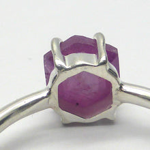 Load image into Gallery viewer, Small but perfect faceted slice of natural Ruby Crystal showing internal structure | Pinkish Red | 925 Sterling Silver | Strong Claw set | Genuine Gems from Crystal Heart Melbourne Australia  since 1986
