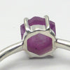 Small but perfect faceted slice of natural Ruby Crystal showing internal structure | Pinkish Red | 925 Sterling Silver | Strong Claw set | Genuine Gems from Crystal Heart Melbourne Australia  since 1986
