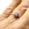 Small but perfect faceted slice of natural Ruby Crystal showing internal structure | Pinkish Red | 925 Sterling Silver | Strong Claw set | Genuine Gems from Crystal Heart Melbourne Australia  since 1986