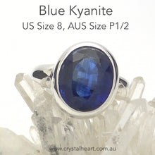 Load image into Gallery viewer, Blue Kyanite Ring, Faceted Oval, 925 Silver, p3