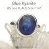 Blue Kyanite Ring, Faceted Oval, 925 Silver, p3