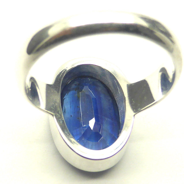 Blue Kyanite Ring, Faceted Oval | 925 Sterling Silver | US Size 9 | AUS or UK Size  R1/2 | Uplift and protect the Heart | Taurus Libra Aries Gemstone | Genuine Gems from Crystal Heart Melbourne Australia since 1986