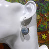 Blue Scheelite Earrings | Cabochon Rounds | 925 Sterling Silver | Bezel Set | Open Back | Genuine Gems from Crystal Heart Melbourne Australia since 1986