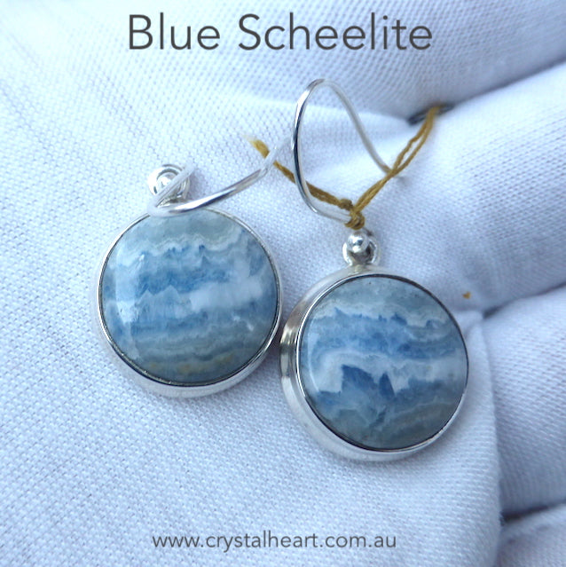 Blue Scheelite Earrings, 925 Silver r1