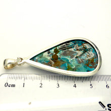 Load image into Gallery viewer, Chrysocolla with Azurite Pendant, Teardrop, 925 Silver p
