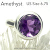 Brazilian Amethyst Ring | Faceted Round | AAA Grade | Beautiful deep violet flame purple | 925 Sterling silver | US size 7.65 | AUS N | Genuine Gems from Crystal Heart Melbourne Australia since 1986