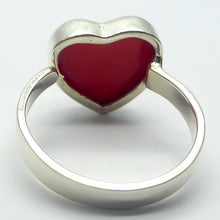 Load image into Gallery viewer, Red Coral Heart ring | Reconstituted Coral | 925 Sterling Silver | Powerful Imagery of Love |  Genuine Gemstones from Crystal Heart Melbourne Australia since 1986