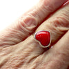 Red Coral Heart ring | Reconstituted Coral | 925 Sterling Silver | Powerful Imagery of Love |  Genuine Gemstones from Crystal Heart Melbourne Australia since 1986