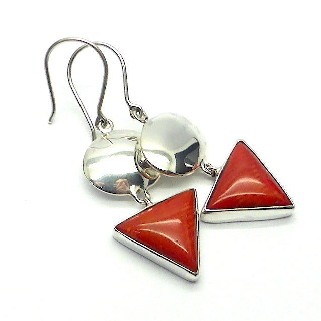 Red Sponge Coral Earrings, 925 Silver, kt