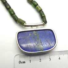 Load image into Gallery viewer, Stunning Green Tourmaline Necklace | Natural Crystals drilled as beads | Lapis Lazuli Pendant | Substantial 925 Sterling Silver Findings | Mindfulness | Inner Truth | Genuine Gems from Crystal Heart Melbourne Australia since 1986