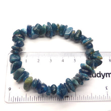 Load image into Gallery viewer, Deep Blue Apatite Stretch Bracelet | Large freeform tumble  polished chips | Integrate Physical &amp; Spiritual | Genuine Gems from Crystal Heart Melbourne Australia since 1986