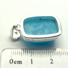 Load image into Gallery viewer, Smithsonite Pendant | Oblong Cabochon | Delicous Sky Blue | Classic Bezel set with open Back | Pisces Virgo | Genuine Gems from Crystal Heart Melbourne Australia since 1986