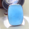 Smithsonite Ring | Onlong Cabochon | Delicious Sky Blue | Classic Bezel set with open Back | US Size 6 | AUS or UK size L1/2 | Calm Emotional Healing Balance | Pisces Virgo | Genuine Gems from Crystal Heart Melbourne Australia since 1986