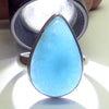 Smithsonite Ring | Teardrop Cabochon | Delicious Sky Blue | Classic Bezel set with open Back | US Size 8 | AUS or UK size P 1/2 | Calm Emotional Healing Balance | Pisces Virgo | Genuine Gems from Crystal Heart Melbourne Australia since 1986