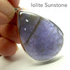 Iolite (Water Sapphire) with sparkling small gold inclusions of Hematite | rare |  Teardrop cabochon Pendant | 925 Sterling Silver | Open Back | Positive Optimism and guidance on your path | Genuine Gems from Crystal Heart Melbourne Australia since 1986