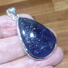 Iolite (Water Sapphire) with sparkling small gold inclusions of Hematite | rare |  Teardrop cabochon Pendant | 925 Sterling Silver | Open Back | Positive Optimism and guidance on your path | Genuine Gems from Crystal Heart Melbourne Australia since 1986
