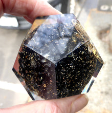 Load image into Gallery viewer, Orgonite Dodecahedron with Black Tourmaline &amp; Sri Yantra Mandala